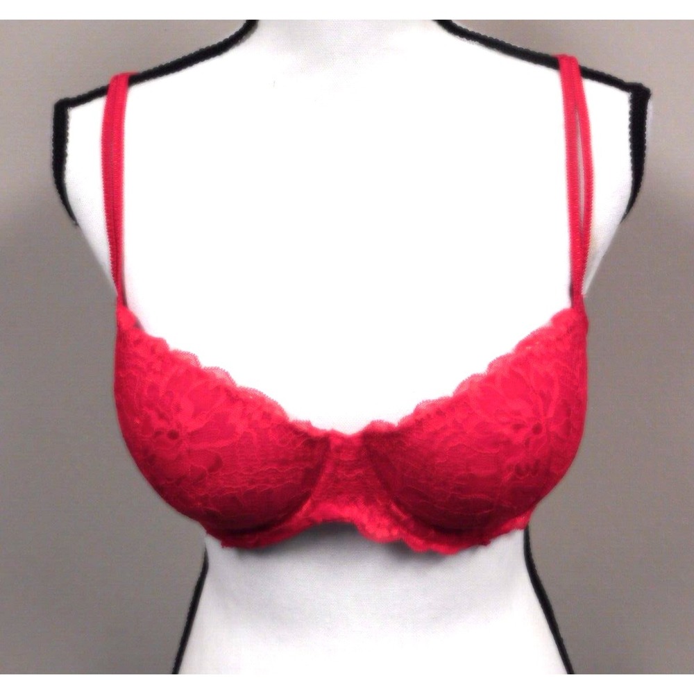 Women's  Victoria's Secret PINK Date ‎ Push Up Bra Underwire  Size 36D  Red